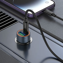 Заредете изображение във визуализатора на галерията – Car charger Hoco USB A + USB C QC3.0 PD 30W + cable USB C to Lightning Z57A black
