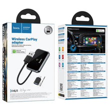 Заредете изображение във визуализатора на галерията – Wireless CarPlay adapter Hoco USB A / USB C HU1 black
