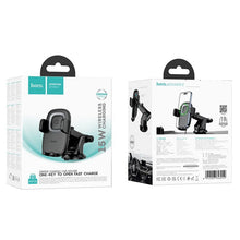 Заредете изображение във визуализатора на галерията – Car phone holder induction Hoco 15W center console HW32 black
