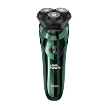 Заредете изображение във визуализатора на галерията – Electric razor Hoco three blades with digital display LED DAR06 green
