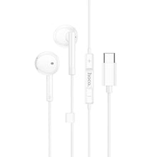 Заредете изображение във визуализатора на галерията – HOCO wire earphones Type C with microphone M95 white
