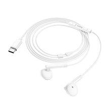 Заредете изображение във визуализатора на галерията – HOCO wire earphones Type C with microphone M95 white
