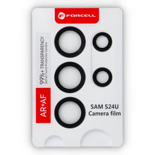 Заредете изображение във визуализатора на галерията – Forcell Premium Camera Lens Стъклен протектор за Samsung Galaxy S24 Ultra Черен
