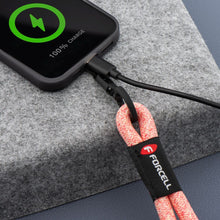 Заредете изображение във визуализатора на галерията – FORCELL F-DESIGN L8X36 wrist phone lanyard with adjustable length (max 18cm in the loop) pink white
