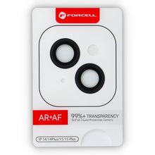 Заредете изображение във визуализатора на галерията – Forcell Premium Camera Lens Стъклен протектор за iPhone 14 / 14 Plus Черен
