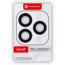 Заредете изображение във визуализатора на галерията – Forcell Premium Camera Lens Стъклен протектор за iPhone 14 Pro / 14 Pro Max Space Черен
