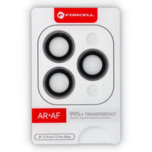 Заредете изображение във визуализатора на галерията – Forcell Premium Camera Lens Стъклен протектор за iPhone 15 Pro / 15 Pro Max Natural Титанов
