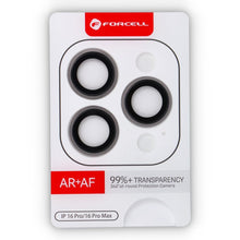 Заредете изображение във визуализатора на галерията – Forcell Premium Camera Lens Стъклен протектор за iPhone 16 Pro / 16 Pro Max Natural Титанов
