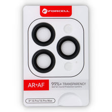 Заредете изображение във визуализатора на галерията – Forcell Premium Camera Lens Стъклен протектор за iPhone 16 Pro / 16 Pro Max Черен Титанов

