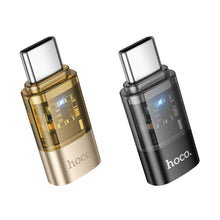 Заредете изображение във визуализатора на галерията – Adapter USB C to Lightning Hoco UA36D transparent gold
