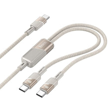 Заредете изображение във визуализатора на галерията – Cable 2in1 USB C to USB C / USB C Hoco 5A 100W 1,2 m U139 gold

