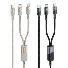 Заредете изображение във визуализатора на галерията – Cable 2in1 USB C to USB C / USB C Hoco 5A 100W 1,2 m U139 gold
