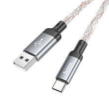 Заредете изображение във визуализатора на галерията – Кабел Hoco USB A to Type C 3A U112 1 m сив
