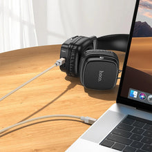 Заредете изображение във визуализатора на галерията – Cable AUX Jack 3,5 mm (male) to Jack 3,5 mm (male) Hoco 1 m UPA32 gold
