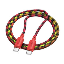 Заредете изображение във визуализатора на галерията – Кабел USB C към USB C Hoco 3A 60W 1 m X116 gradient червен
