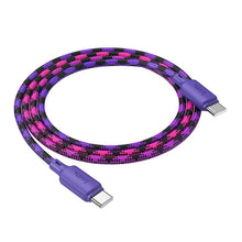 Заредете изображение във визуализатора на галерията – Кабел USB C към USB C Hoco 3A 60W 1 m X116 gradient лилав
