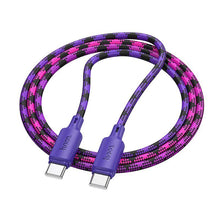 Заредете изображение във визуализатора на галерията – Кабел USB C към USB C Hoco 3A 60W 1 m X116 gradient лилав

