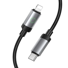 Заредете изображение във визуализатора на галерията – Cable USB C to Lightning Hoco PD 27W 1 m X117 gold

