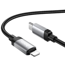 Заредете изображение във визуализатора на галерията – Cable USB C to Lightning Hoco PD 27W 1 m X117 gold
