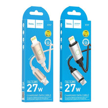 Заредете изображение във визуализатора на галерията – Cable USB C to Lightning Hoco PD 27W 1 m X117 gold
