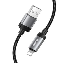 Заредете изображение във визуализатора на галерията – Cable USB A to Lightning Hoco 2,4A 1 m X117 black
