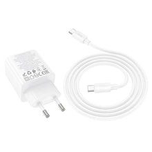 Заредете изображение във визуализатора на галерията – HOCO charger 2 x Type C + 2 x USB A + cable Type C to Type C PD QC3.0 3A 30W N56 white
