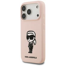 Заредете изображение във визуализатора на галерията – KARL LAGERFELD case for IPHONE 17 Pro Max compatible with MagSafe KLHMP17XSKIGROP (Silicone W/ KL Sketch &amp; Logo) pink
