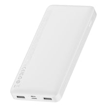 Заредете изображение във визуализатора на галерията – Baseus Bipow powerbank with display 10000mAh 15W white (Overseas Edition) + USB-A - Micro USB 0.25m cable white (PPBD050002)

