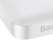 Заредете изображение във визуализатора на галерията – Baseus Bipow powerbank with display 10000mAh 15W white (Overseas Edition) + USB-A - Micro USB 0.25m cable white (PPBD050002)
