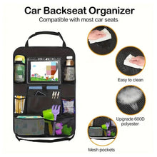Заредете изображение във визуализатора на галерията – Car organizer for front seats with compartments black
