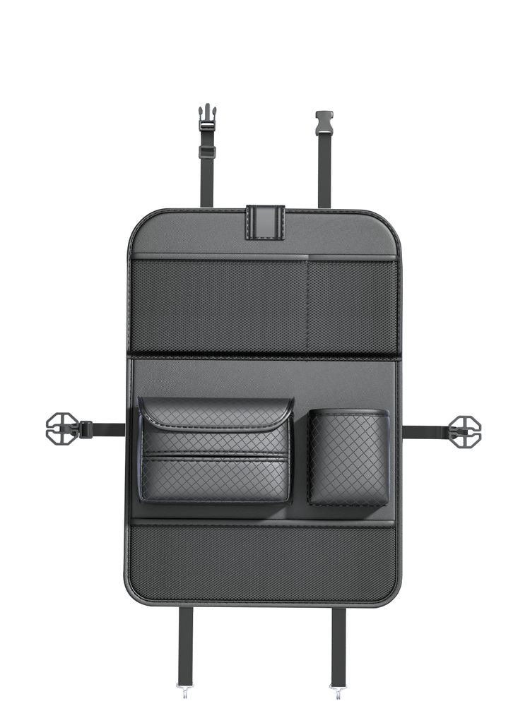 Foldable Car organizer for front seats with compartments D03-B black