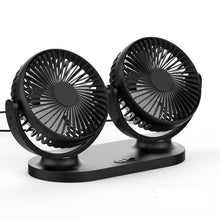 Заредете изображение във визуализатора на галерията – Dual car fan powered by USB black
