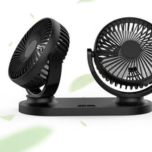Заредете изображение във визуализатора на галерията – Dual car fan powered by USB black
