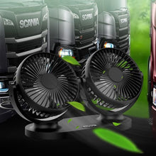 Заредете изображение във визуализатора на галерията – Dual car fan powered by USB black
