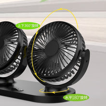 Заредете изображение във визуализатора на галерията – Dual car fan powered by USB black
