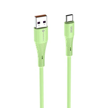 Заредете изображение във визуализатора на галерията – FORCELL F-ENERGY C342 cable USB A to Type C QC4.0 3A 66W Silicone 1 m green
