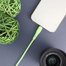 Заредете изображение във визуализатора на галерията – FORCELL F-ENERGY C343 cable USB A to Lightning 2,4A 12W Silicone 1 m green
