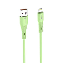 Заредете изображение във визуализатора на галерията – FORCELL F-ENERGY C343 cable USB A to Lightning 2,4A 12W Silicone 1 m green
