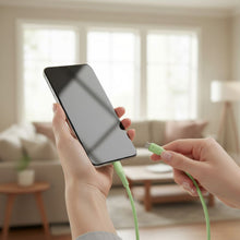Заредете изображение във визуализатора на галерията – FORCELL F-ENERGY C343 cable USB A to Lightning 2,4A 12W Silicone 1 m green

