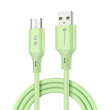 Заредете изображение във визуализатора на галерията – FORCELL F-ENERGY C341 cable USB A to Micro USB QC3.0 2,4A 18W Silicone 1 m green
