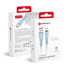 FORCELL F-ENERGY C343 cable USB A to Lightning 2,4A 12W Silicone 1 m blue