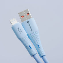 Заредете изображение във визуализатора на галерията – FORCELL F-ENERGY C343 cable USB A to Lightning 2,4A 12W Silicone 1 m blue
