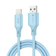 Заредете изображение във визуализатора на галерията – FORCELL F-ENERGY C343 cable USB A to Lightning 2,4A 12W Silicone 1 m blue
