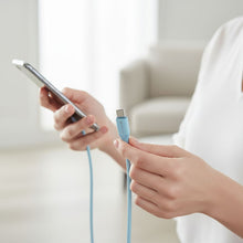 Заредете изображение във визуализатора на галерията – FORCELL F-ENERGY C344 cable Type C to Type C QC4.0 PD 3A 60W Silicone 1 m blue
