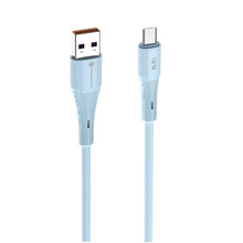 Заредете изображение във визуализатора на галерията – FORCELL F-ENERGY C341 cable USB A to Micro USB QC3.0 2,4A 18W Silicone 1 m blue
