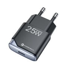 Заредете изображение във визуализатора на галерията – FORCELL F-ENERGY GaN III B125101-E Ultra Slim travel charger 1 x Type C + USB A PD QC4.0 3A 25W black
