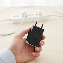 Заредете изображение във визуализатора на галерията – FORCELL F-ENERGY GaN III B125101-E Ultra Slim travel charger 1 x Type C + USB A PD QC4.0 3A 25W black
