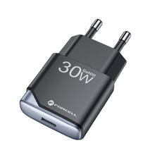 Заредете изображение във визуализатора на галерията – FORCELL F-ENERGY GaN III B130101-E Ultra Slim travel charger 1 x Type C + USB A PD QC4.0 3A 30W black
