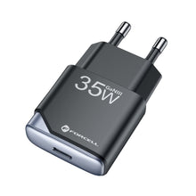 Заредете изображение във визуализатора на галерията – FORCELL F-ENERGY GaN III B135101-E Ultra Slim travel charger 1 x Type C + USB A PD QC4.0 3A 35W black
