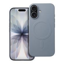 Заредете изображение във визуализатора на галерията – Гръб SILICONE MAG COVER с отвор за логото съвместим с MagSafe за IPHONE 17 light син
